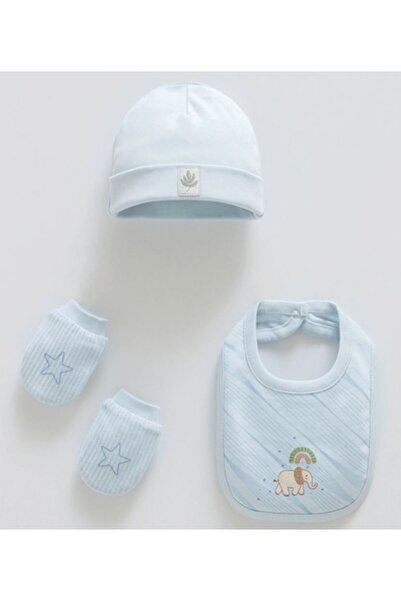 Caramell مجموعة إنسي بيبي مكونة من 3 قطع من القطن بنسبة 100% (قبعة، مريلة، قف...