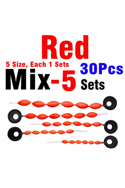 Choice مجموعة من 5 قطع من سدادات الصيد المطاطية من Red MIX MNFT، عوامة صيد بي...