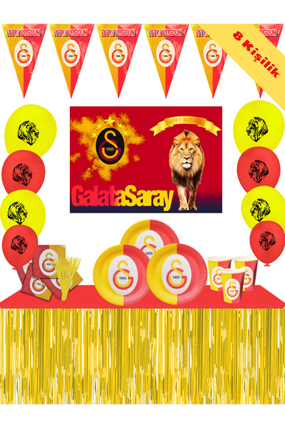 snowparty GaLaTasaraY Metalize Masa Etekli Afişli Doğum Günü Parti Seti