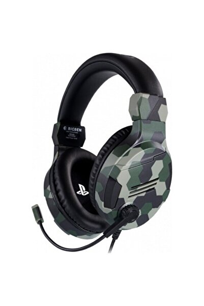 Bigben Căști stereo de gaming pentru Sony PlayStation, PC, mufă de 3,5 mm, cablu de 1,2 m, camuflaj