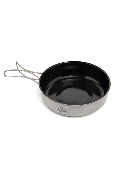 Widesea مقلاة 15 سم للتخييم، مقلاة تيتانيوم، وعاء، طبق خفيف للغاية، أدوات طهي للشواء والنزهات