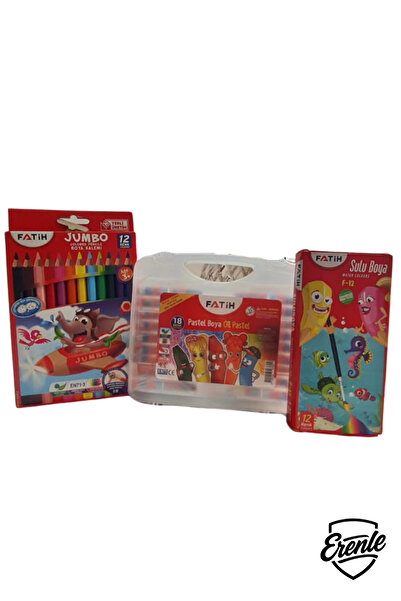 Erenle Fatih 3 Lü Boya Seti 1 Kutu 18 Li Patel Boya 1 Kutu 12 Li Sulu Boya 1.kutu 12 Li Kuru Boya