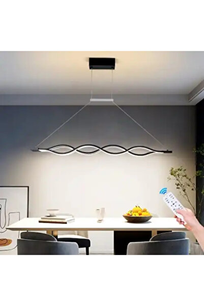 LED CONCEPT Lustra LED cu 3 tipuri de lumina si telecomanda, neagra, liniara,...