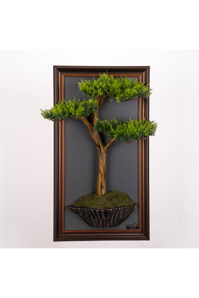 Omnia Concept Bonsai Tablaeu - 1B - Mdf Plaka Üzerinde Çerçeveli 3 Boyutlu Ya...