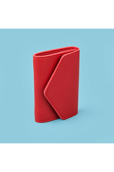 Barnaby Horizontal Accordion Pvc Card Holder - Red - 7X11 cm
