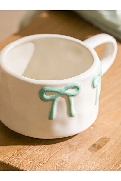 LC Waikiki Lcw Home White Bow Printed Ceramic Mug 400 ml