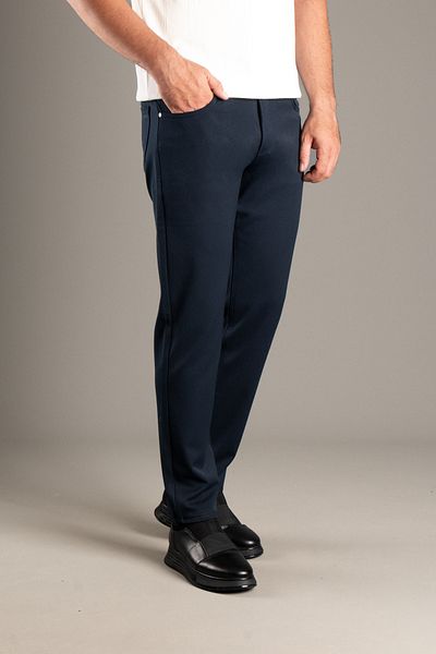 JR9 Men's Dark Blue Flexible Linen Pants