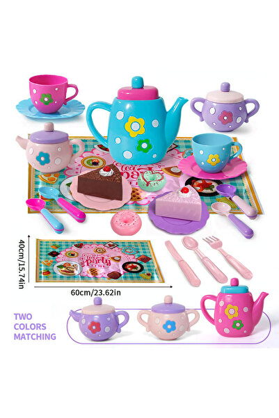 Choice1 Clear Tea set for girls, tea party set, tea set for kids including kettle, cookies, food for kids, g