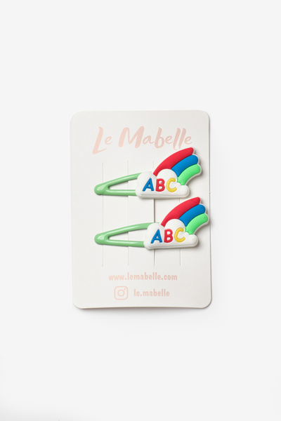 Le Mabelle Multi-Colored Rainbow Figured Girl's 2-Piece Snap Buckle
