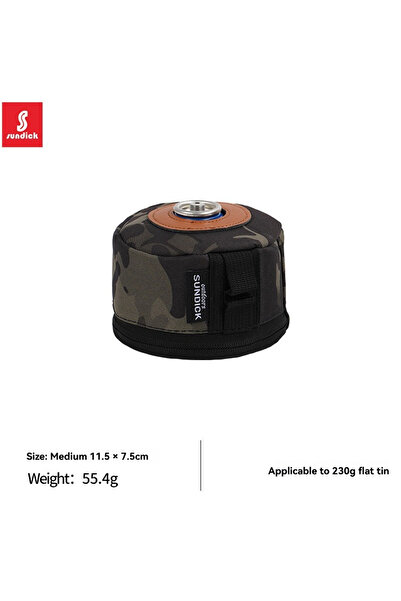 Choice غطاء حماية لعلبة غاز التخييم باللون الأسود المموه S مصنوع من القطن وال...