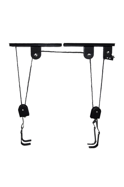 Choice رافعة دراجات سوداء لتخزين الدراجات في المرآب، نظام بكرة رفع الدراجات م...