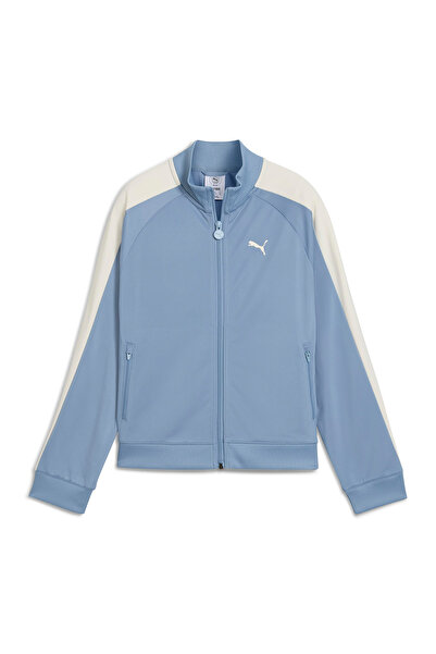 Puma Jachetă T7 Always On pentru copii, albastră, cu guler înalt