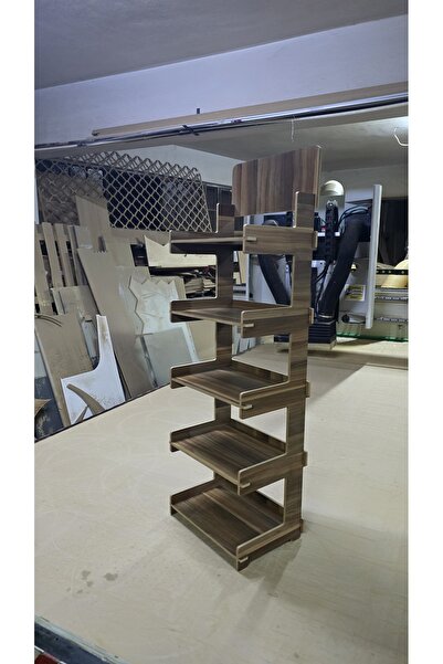 Genel Markalar 5 Gözlü, Geçmeli MDF Lam Raf Standı - 35x110x28 cm - Demonte, ...