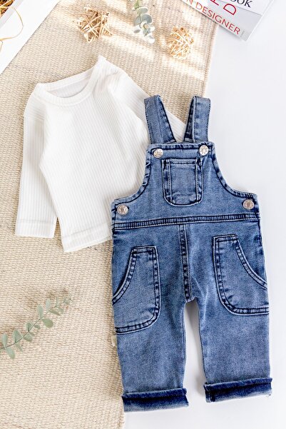 Babymod Pocket Detailed Baby Boy Salopet Jumpsuit Set