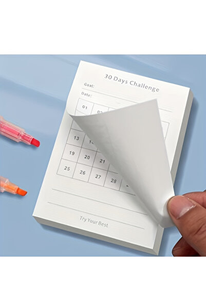 Choice jsb-1pc 30-Day Challenge Self-Adhesive Rectangular Note - Daily Goal Habit Tracker, Minimalist Produ