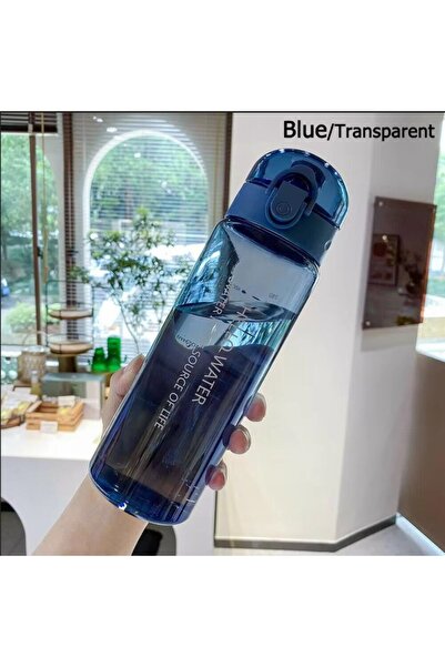 Choice blue-Transparent Sports Transparent Water Bottle 780ml Portable Gym Travel Clear Leakproof Drinking