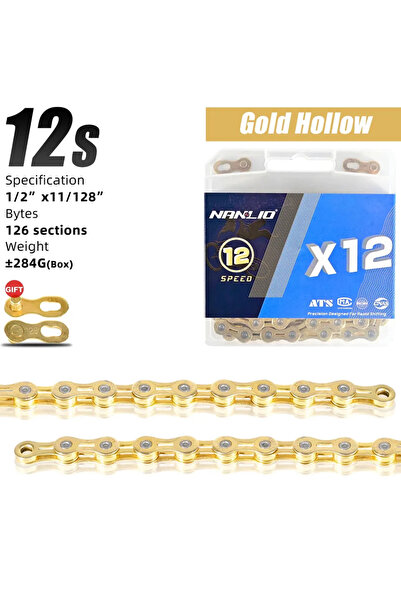 Choice سلسلة دراجة X12 ذهبية مجوفة Nanlio X8 X9 X10 X11 X12 سلاسل دراجات الطر...