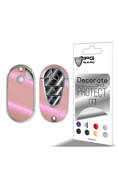 Ipg واقي المفتاح الذكي لسيارة Mercedes C E S GLC CLE EQE EQS SL - مجموعة ملصقات (ليست حافظة) (وردي)