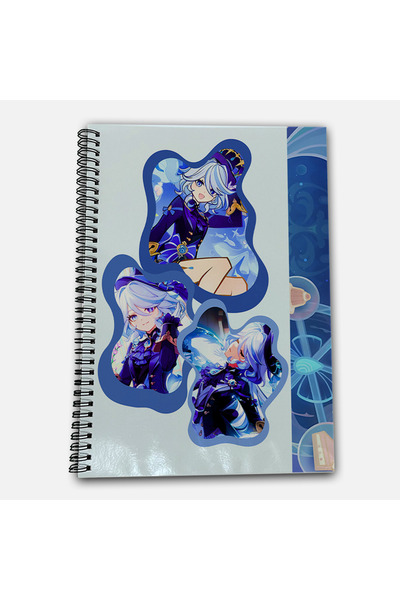 Define Moyas Genshin Impact Furina Checkered A4 School Notebook 72 Sheets Model 2