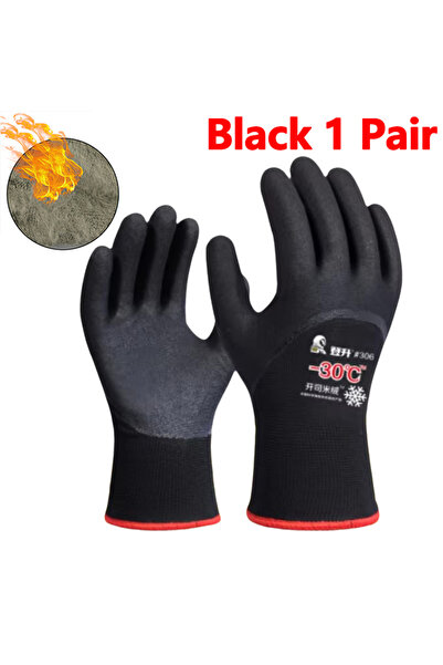 Choice قفازات عمل سميكة مقاس XL باللون الأسود - زوج واحد - 30 قفازات شتوية مق...