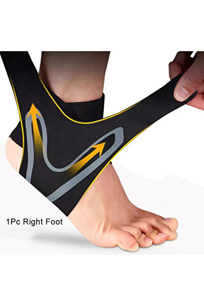 Choice رباط كاحل أسود مقاس M - قطعة واحدة للقدم اليمنى، دعامة ضاغطة، كم ضاغط للقدم، ضمادة قدم للجري، ضمادة قدم لكرة القدم، مناسب للجري وكرة القدم