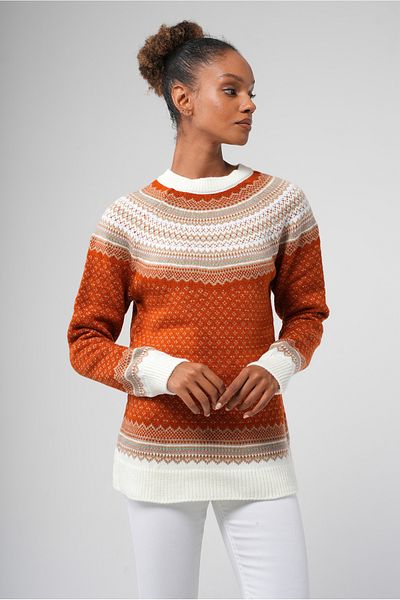 Hopoi Women's Patterned Knitwear Winter Sweater