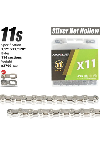 Choice سلسلة دراجة X11 Silver Nanlio X8 X9 X10 X11 X12 سلاسل دراجات الطرق الجبلية، سلسلة سرعة متغيرة 116/126L
