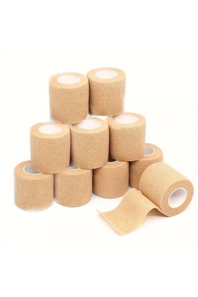 Choice 25mmx2m Skin 1/10pcs Self Adherent Cohesive Bandage Wrap Stretch Non Woven Self Adhesive Tape - Skin