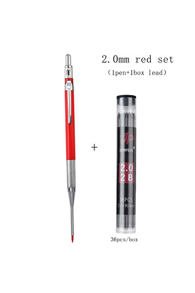 Choice مجموعة أقلام رصاص ميكانيكية معدنية عميقة من 2 قطعة باللون الأحمر من Cr...