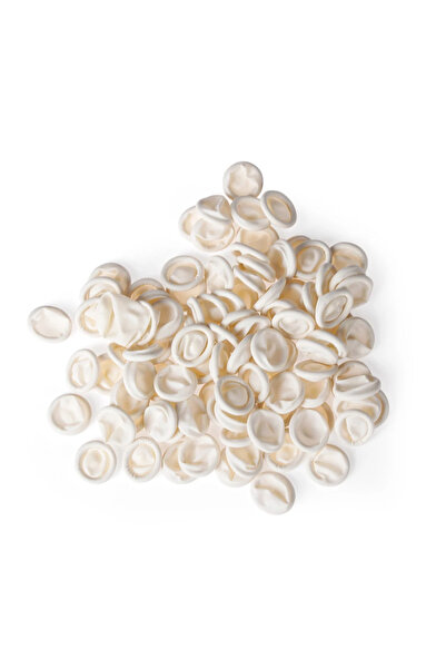 Choice قفازات مطاطية للاستخدام مرة واحدة، 100 قطعة، بيضاء اللون، مضادة للانزلاق ومضادة للكهرباء الساكنة، من اللاتكس، غطاء أصابع