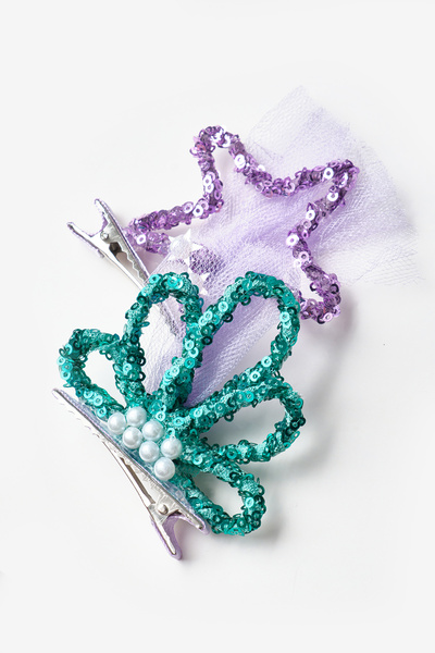 Le Mabelle Lilac Star and Mussel Figured Girl's Buckle Set