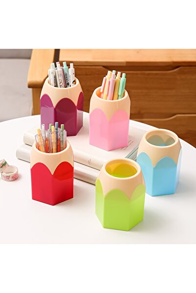 Choice حامل أقلام على شكل قلم رصاص، 5 قطع بألوان عشوائية، حامل أقلام بلاستيكي...