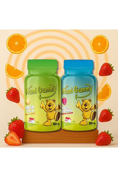 2'li Set Multivitamin (Çilek) - Omega (3-6-9) (Portakal)