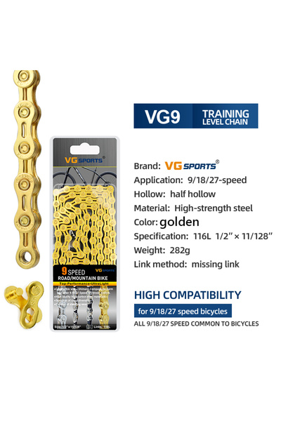 Choice سلسلة دراجات خفيفة الوزن 9s el golden VG Sports 8 9 10 11 12 سرعة سلسل...