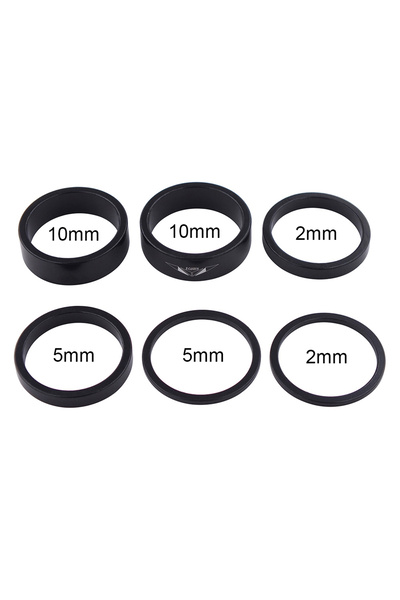 Choice Black 6Pcs MTB Bicycle Headset Spacer Bicycle Fork Spacer Aluminum Alloy Sturdy Durable Bike Headset