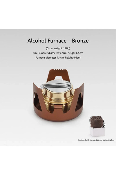 Choice Bronze Portable Mini Alcohol Stove Burner Adjustable Firepower Gasoline Stove Aluminum Alloy Bracket