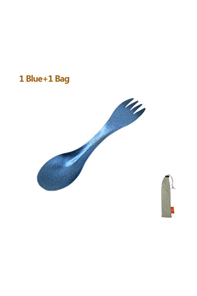 Choice 1PC Blue Pure Titanium Spork 2 in 1 Spoon Ultralight Tableware Portabl...
