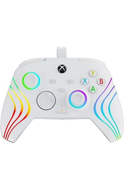 Pdp Controller cu fir Xbox Series X|S, Xbox One, PC Afterglow WAVE 3,5 mm audio lighting Alb