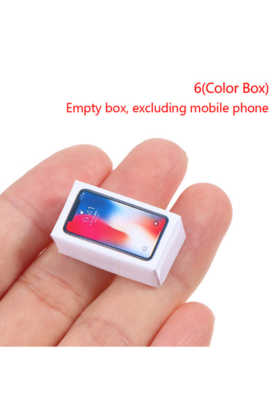 Choice صندوق فارغ مكون من 6 قطع فقط، نموذج هاتف محمول مصغر لبيت الدمية بمقياس...