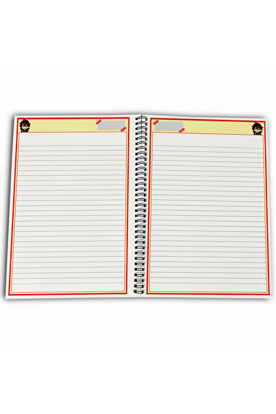 Define Moyas دفتر مدرسي مخطط للألعاب من جينشين إمباكت مقاس A4، 72 ورقة، موديل 3