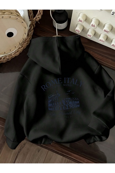 uyguntarz Unisex Rome Italy Printed Oversize Sweatshirt