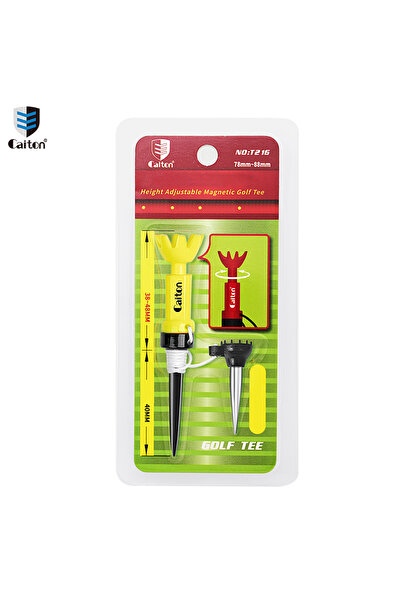 Choice 1pc Yellow Caiton 4 Color Height-Adjustable Golf Tee – 78-88mm, 360° R...