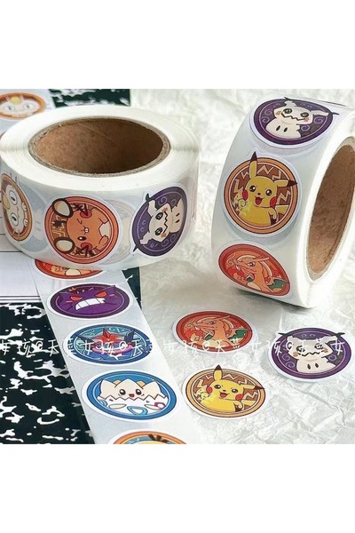 Miniso 500 قطعة من ملصقات بوكيمون اللطيفة على شكل أنمي كاواي بيكاتشو تشاريزار...