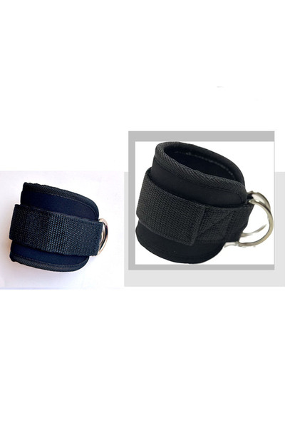 Choice أحزمة الكاحل الرياضية السوداء ذات الحلقة المزدوجة على شكل حرف D المصنو...