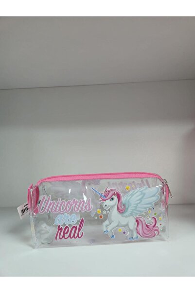 TATLI GÜNLER Şeffaf Sevimli Unicorn Desenli Kalemlik – Fermuarlı, Dayanıklı K...