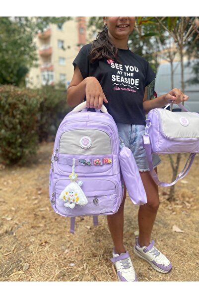 Adalinhome Set de 3 genți de școală în stil coreean pastel