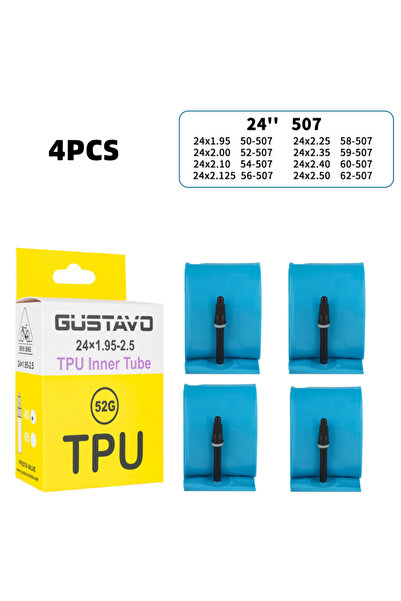 Choice صمام بريستا 24 بوصة 45 مم 4 قطع 24-1.95-2.5 إطار داخلي للدراجة من مادة...