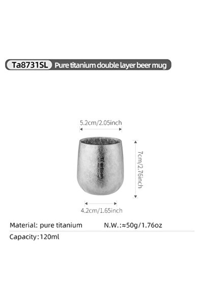 Choice1 Ice Crystal Tiartisan Pure Titanium Delicate Coffee Cup 120ml Double-...
