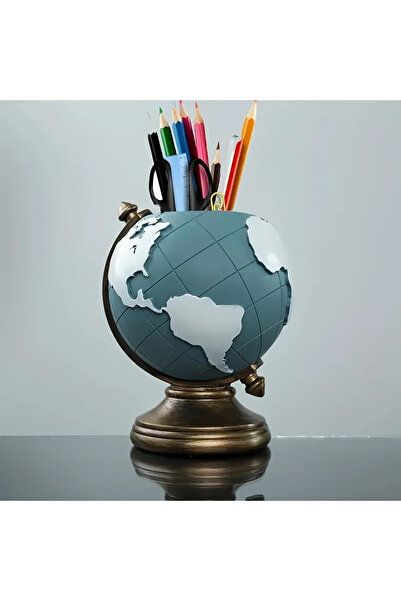 Choice حامل أقلام على شكل كرة أرضية إبداعية من الراتنج منظم مكتب للمكتب والدي...