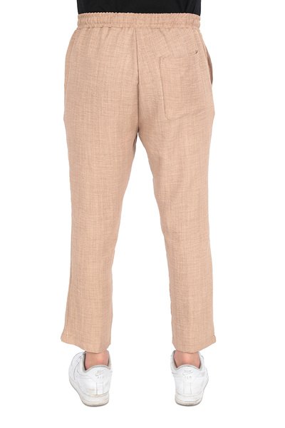Betterco Cotton Slouchy Fit Basic Men's Loose Elastic Waist High Waist Thin Summer Casual Ankle Length Pants
